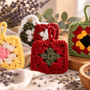 Handmade crochet lavender scented sachets